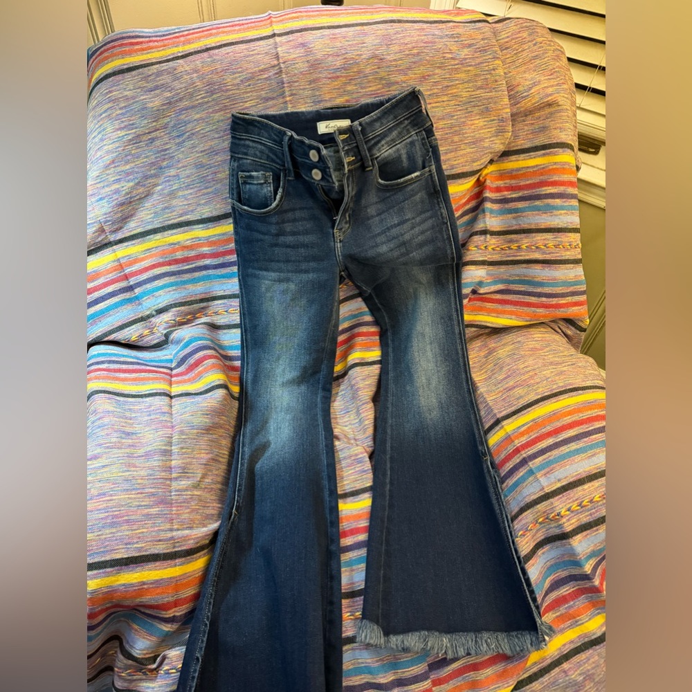 Kan Can signature high rise flare jeans
